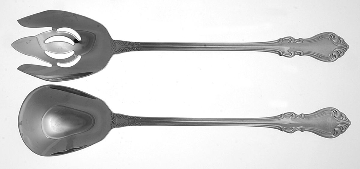 Shubert (Stainless) Solid Oversized Serving Salad Set by Reed & Barton-1