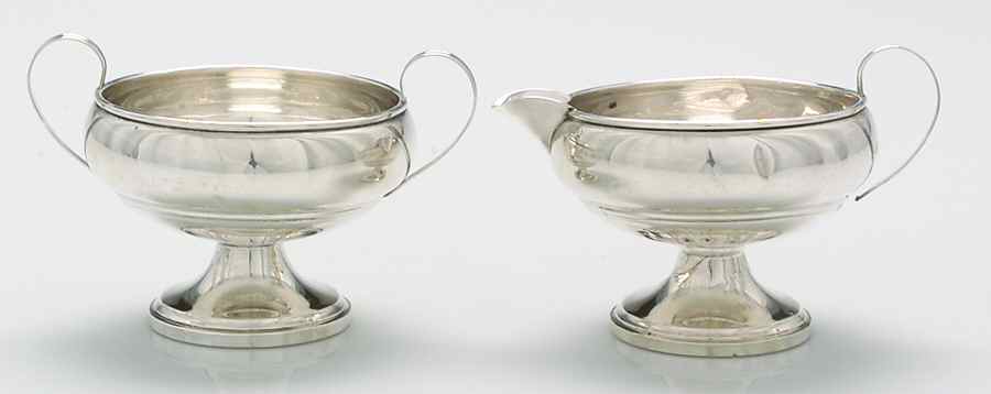 532 (Sterling, Hollowware) Weighted Creamer & Open Sugar Set by Revere Silver-1