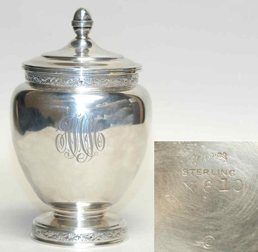 X610 (Sterling, Hollowware) Tea Caddy & Lid by Reed & Barton-1