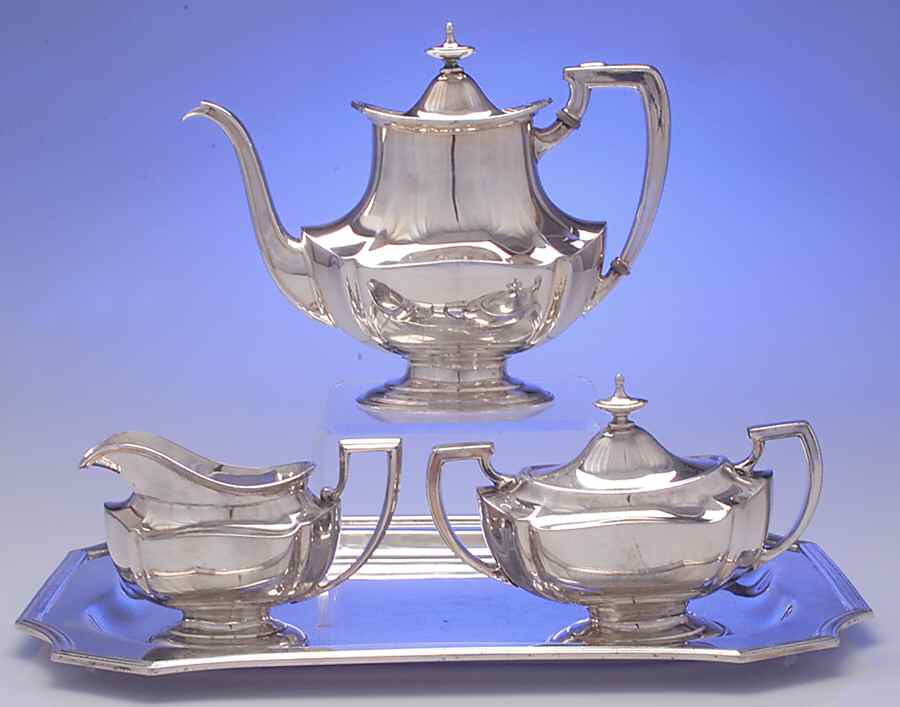 3950 (Silverplate, Hollowware) 4 Piece Tea Set (PTP, PCR, PSU, WT16C) by Reed & Barton-1