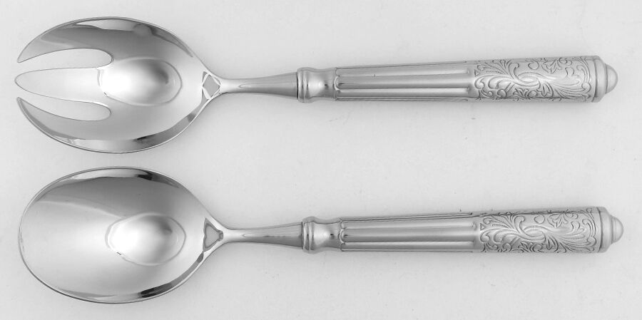 Amalfi (Stainless) (2 Pc) Solid Salad Set by Ricci (Argentieri)-1