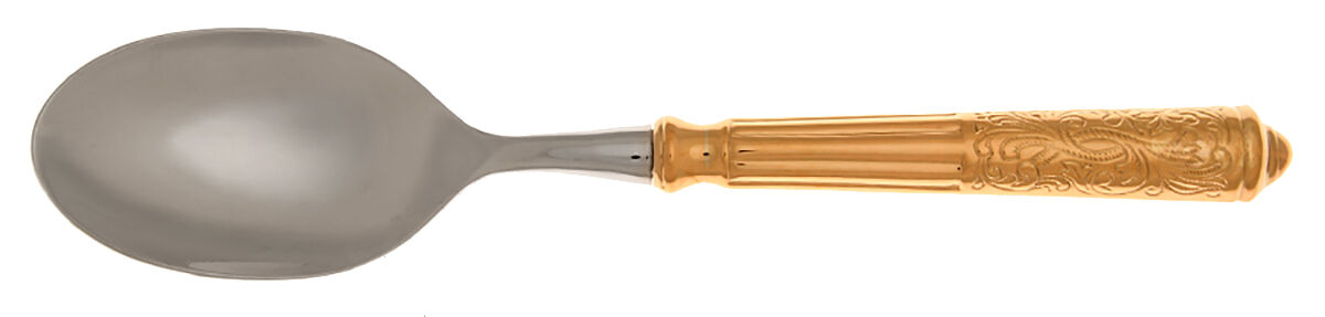 Amalfi (Gold Electroplate) Solid Serving Spoon by Ricci (Argentieri)-1