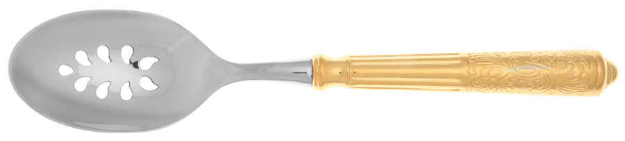 Amalfi (Gold Electroplate) Pierced Tablespoon (Serving Spoon) HC by Ricci (Argentieri)-1
