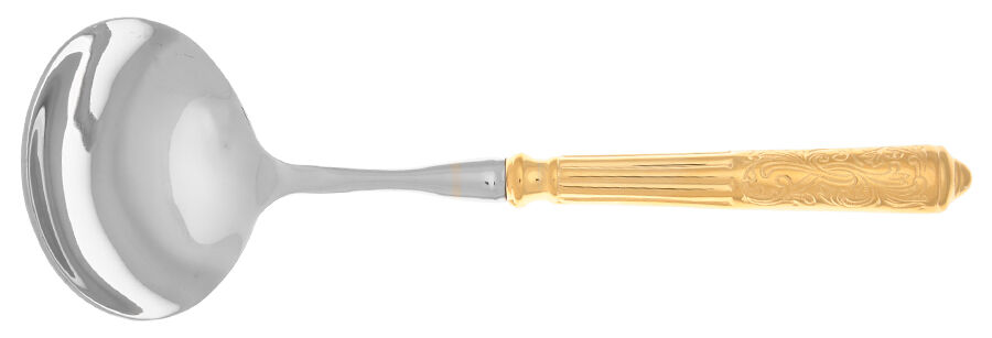 Amalfi (Gold Electroplate) Gravy Ladle with No Spout Stainless Bowl HC by Ricci (Argentieri)-1
