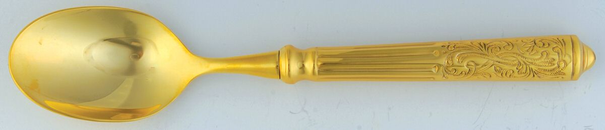 Amalfi (Gold Electroplate) Place/Oval Soup Spoon by Ricci (Argentieri)-1