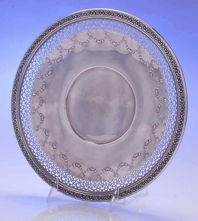 1702 (Silverplate, Hollowware) Silverplate Sandwich Plate by Reed & Barton-1