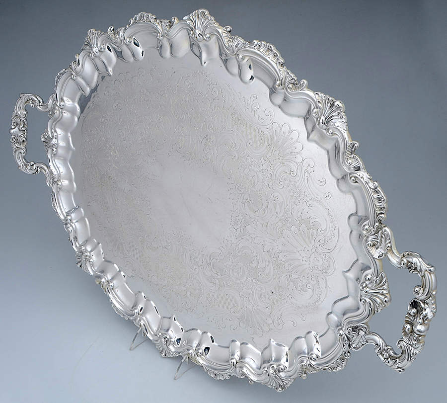06116 (Silverplate, Hollowware) Large Silverplate Waiter Tray by Reed & Barton-1