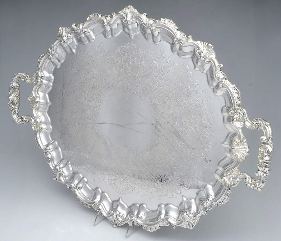 06116 (Silverplate, Hollowware) Large Silverplate Waiter Tray by Reed & Barton-1