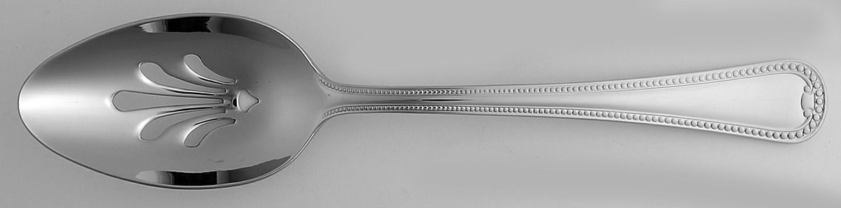 New Market (Stainless) Pierced Tablespoon (Serving Spoon) by Reed & Barton-1