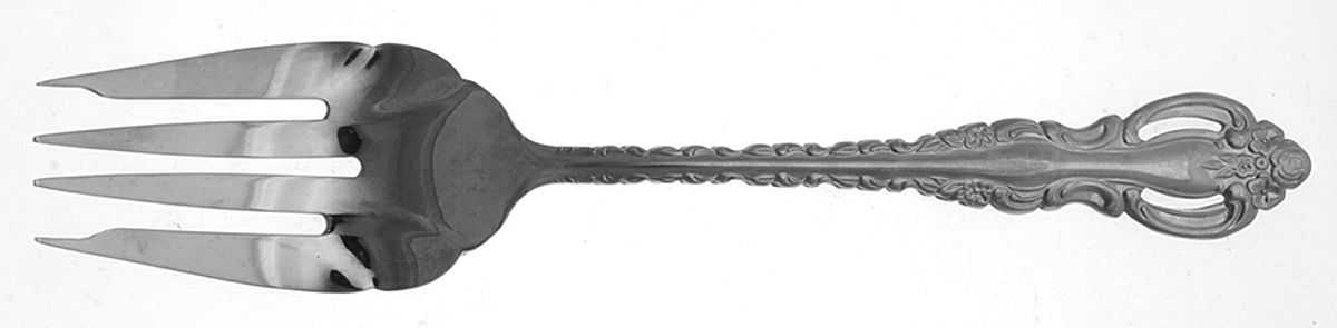RXV3 (Stainless) Medium Solid Cold Meat Serving Fork by RSVP Flatware-1