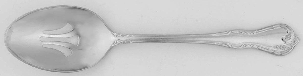 Lattice Rose (Stainless) Pierced Tablespoon (Serving Spoon) by Reed & Barton-1