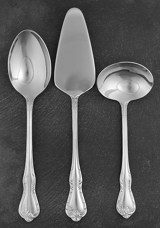 Lattice Rose (Stainless) 3 Piece Completer Set by Reed & Barton-1