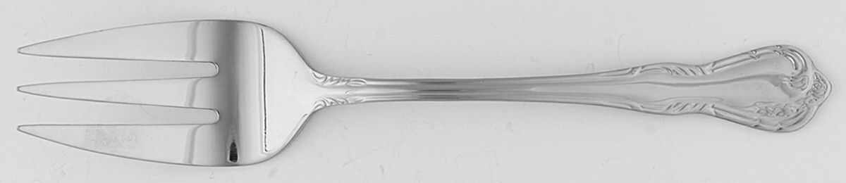 Lattice Rose (Stainless) Medium Solid Cold Meat Serving Fork by Reed & Barton-1