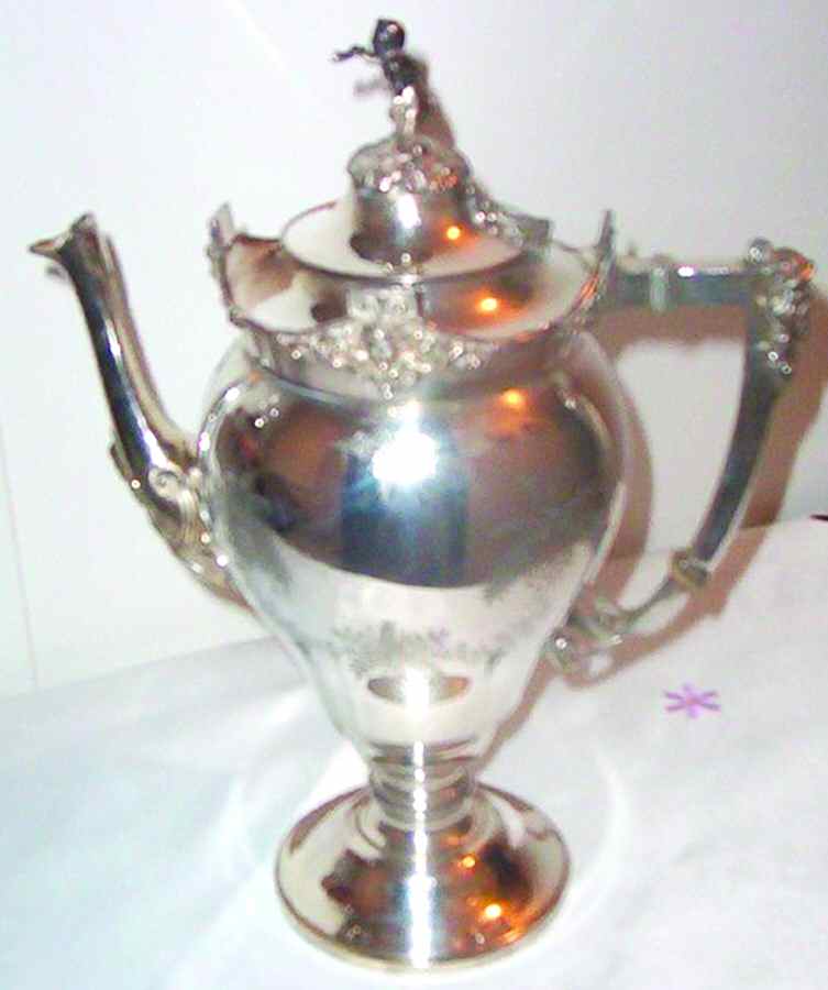 1878 (Silverplate, Hollowware) Silverplate Coffee Pot by Rogers Smith-1