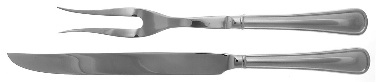 Mendon (Stainless) Large 2-Piece Roast Carving Set w/Stainless Blade by Reed & Barton-1