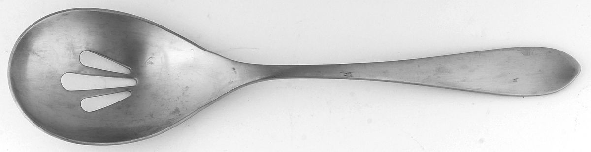 Meridian Satin (Stainless) Pierced Solid Serving Spoon by Robert Welch-1