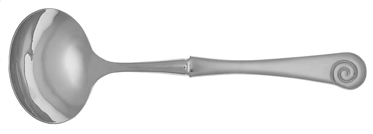 Ammonite Satin (Stainless) Gravy Ladle with No Spout Stainless Bowl HC by Robert Welch-1