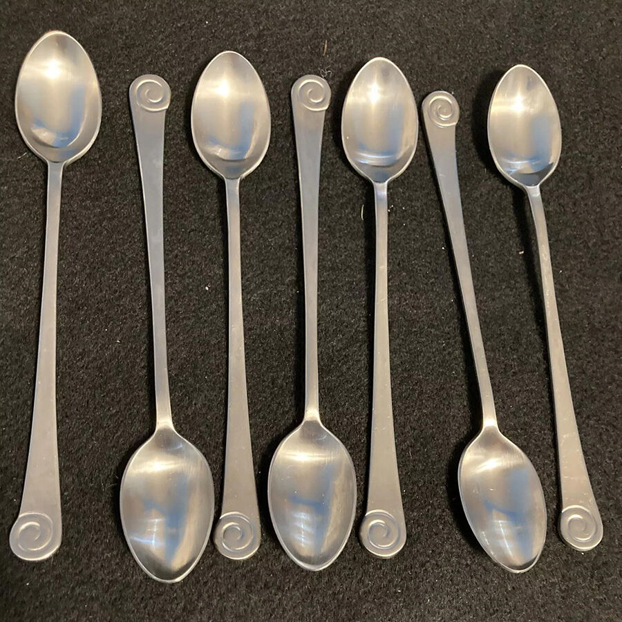 Ammonite Satin (Stainless) Iced Tea Spoon by Robert Welch-1