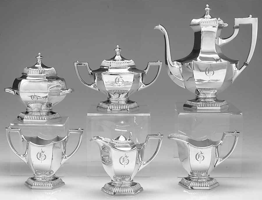 2071 (Silverplate, Hollowware) Coffee Set-6pc(Waste,Butter Round & Hot Milk) by Rogers Smith-1