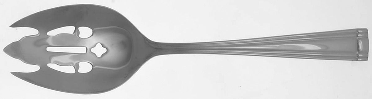 Woodlawn-West End (Stainless) Pierced Vegetable Serving Spoon by Reed & Barton-1