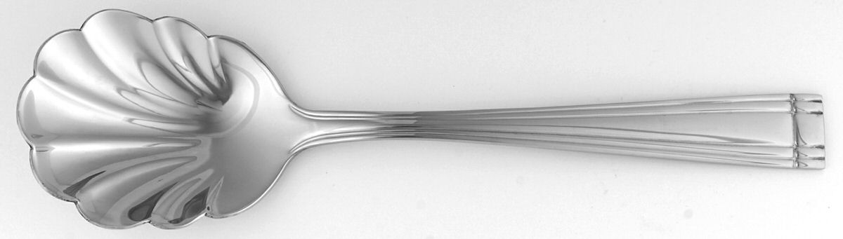 Woodlawn-West End (Stainless) Solid Shell Casserole Spoon by Reed & Barton-1