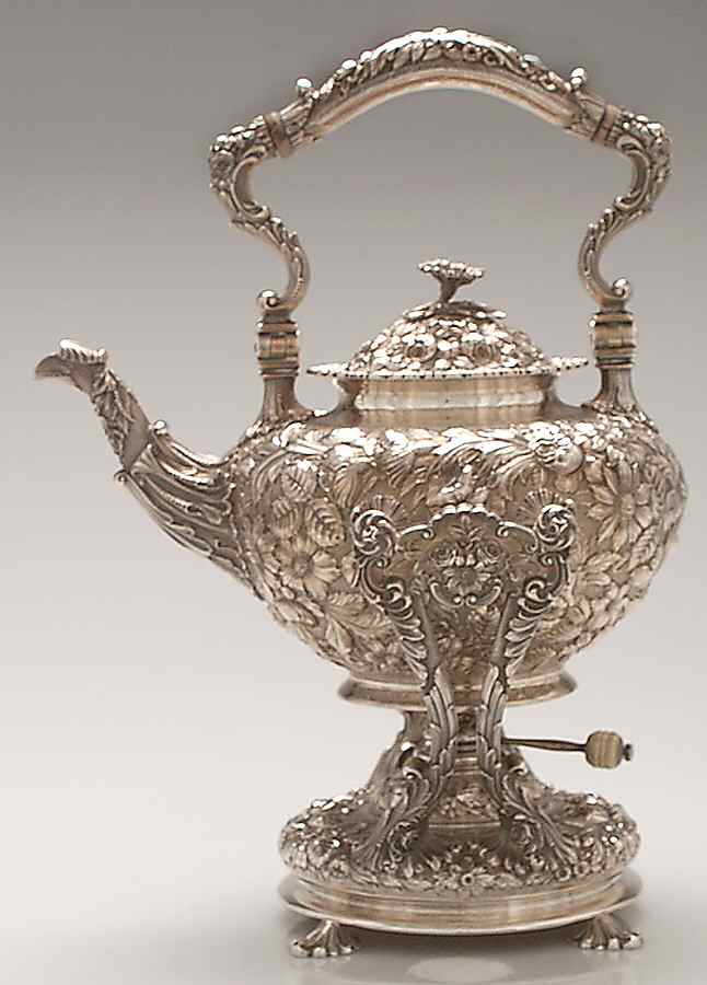 Baltimore Rose (Sterling, Hollowware) Kettle, Stand & Burner by Ritter & Sullivan-1
