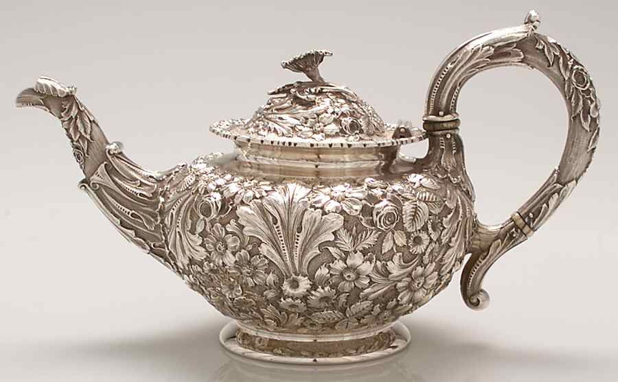 Baltimore Rose (Sterling, Hollowware) Teapot by Ritter & Sullivan-1