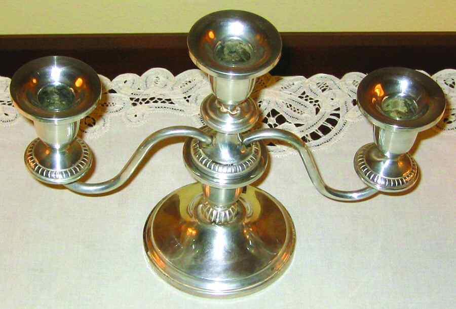 633 (Sterling, Hollowware) Weighted 3 Light Candelabra by Revere Silver-1