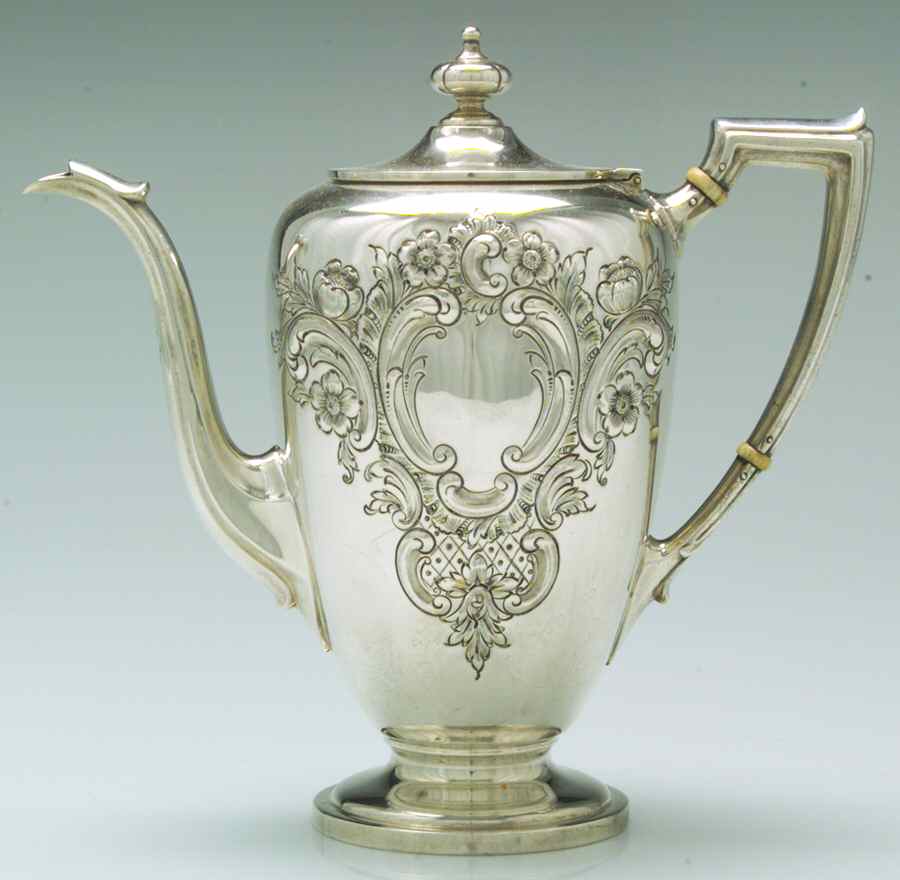 Pointed Antique-Hand Chased Coffee Pot by Reed & Barton-1