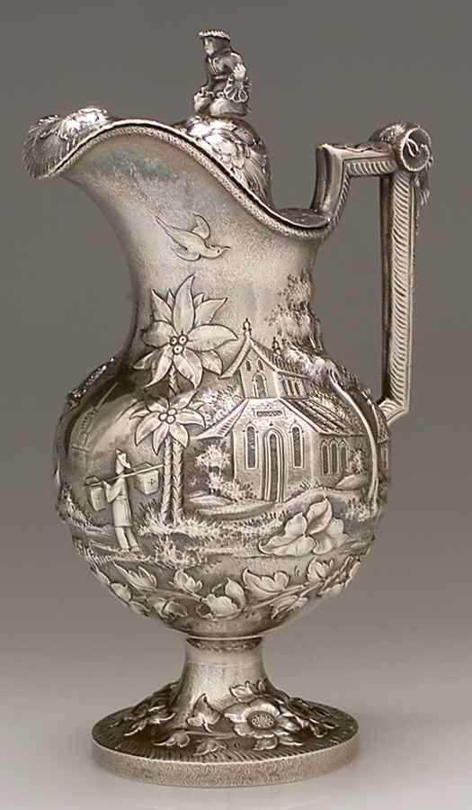 Coin Silver Hollowware Creamer & Lid by Robert & William Wilson-1
