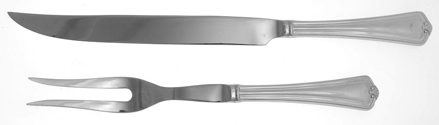 Hadley (Stainless) Large 2-Piece Roast Carving Set w/Stainless Blade by Reed & Barton-1