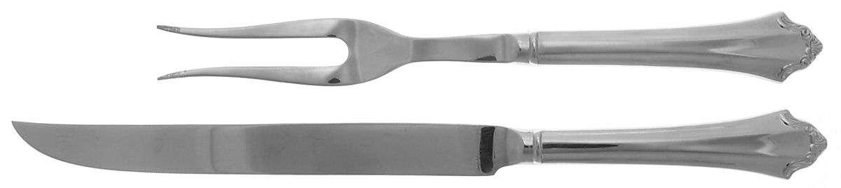 Devonshire (Stainless, China) Large 2-Piece Roast Carving Set w/Stainless Blade by Reed & Barton-1