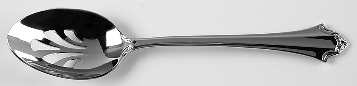 Devonshire (Stainless, China) Pierced Tablespoon (Serving Spoon) by Reed & Barton-1