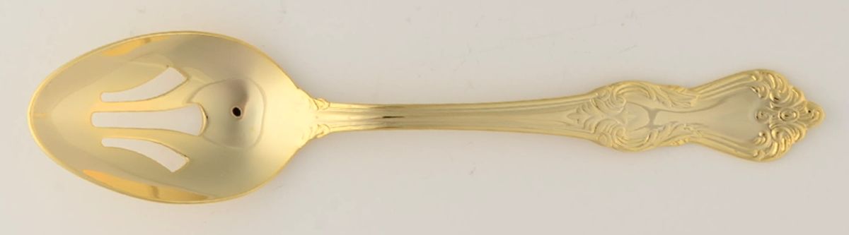 Golden Marlborough (Gold Electoplate) Pierced Tablespoon (Serving Spoon) by Reed & Barton-1