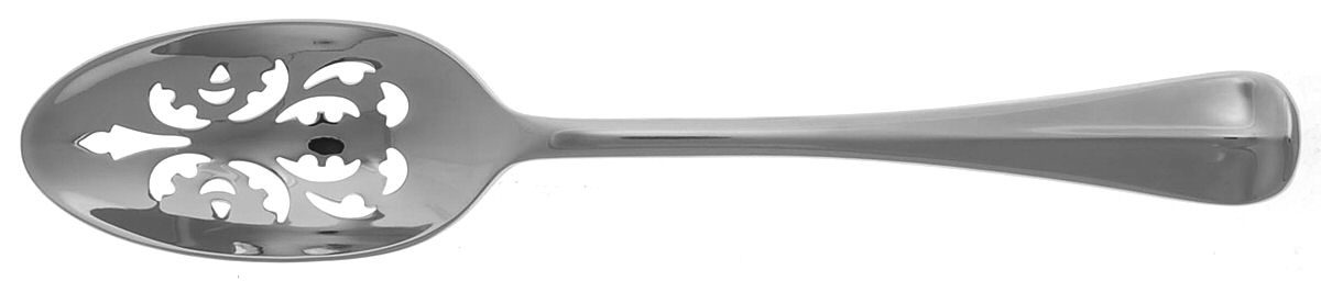 Williamsburg Royal Scroll (Stainless) Pierced Tablespoon (Serving Spoon) by Reed & Barton-1