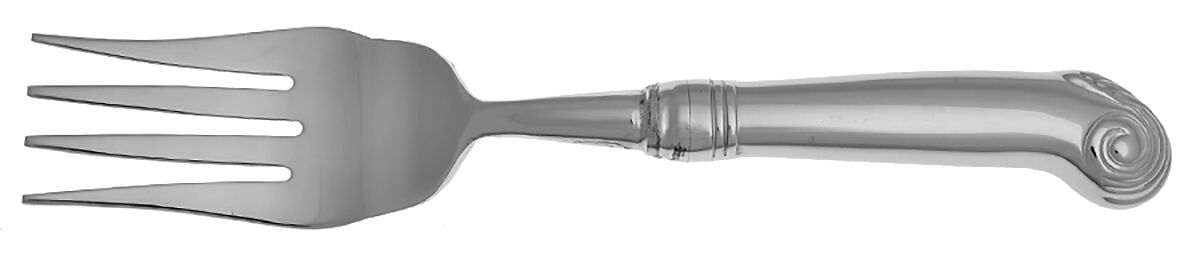 Williamsburg Royal Shell (Stainless) Cold Meat Fork Large, Stainless Tines HC by Reed & Barton-1
