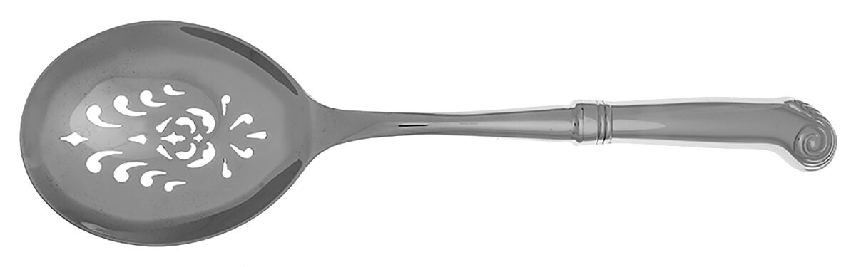 Williamsburg Royal Shell (Stainless) Casserole Spoon with Pierced Stainless Bowl HC by Reed & Barton-1