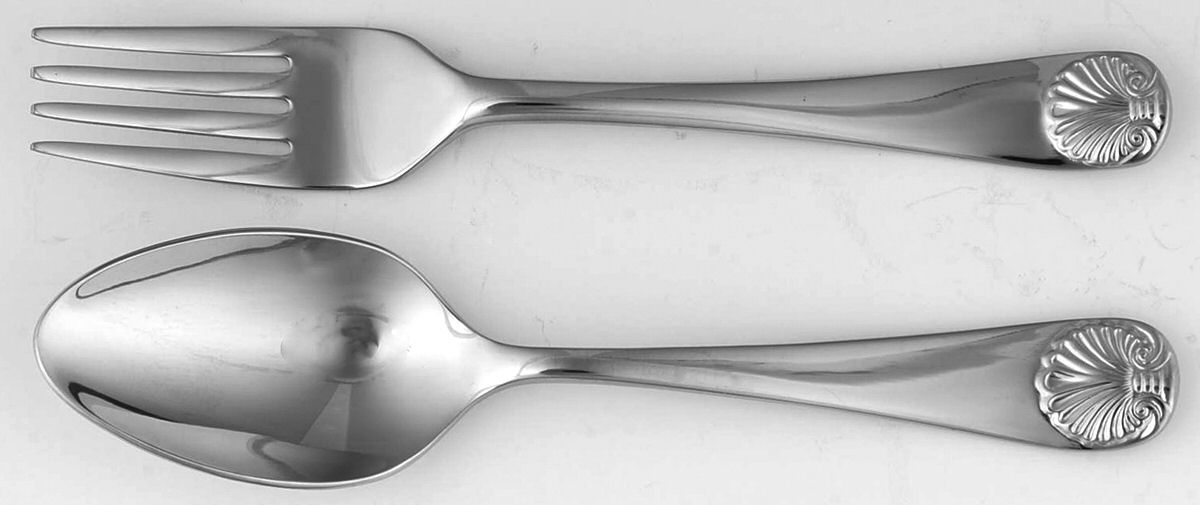 Williamsburg Royal Shell (Stainless) 2 Pc Baby Set (BF, BS) by Reed & Barton-1