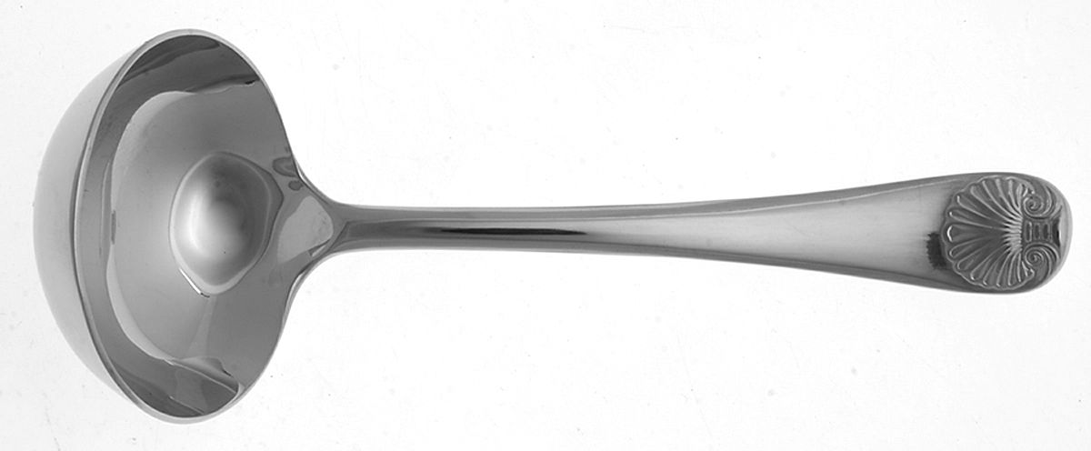 Williamsburg Royal Shell (Stainless) Solid Gravy Ladle by Reed & Barton-1