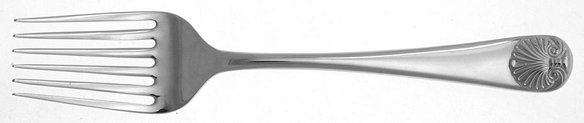Williamsburg Royal Shell (Stainless) Medium Solid Cold Meat Serving Fork by Reed & Barton-1