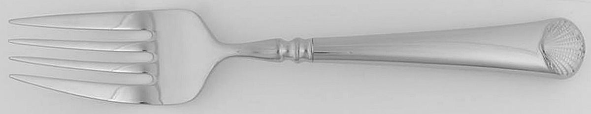 Williamsburg Glouster Shell (Stainless) Medium Solid Cold Meat Serving Fork by Reed & Barton-1
