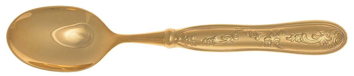 Botticelli-Satin Gold Electroplate Place/Oval Soup Spoon by Ricci (Argentieri)-1