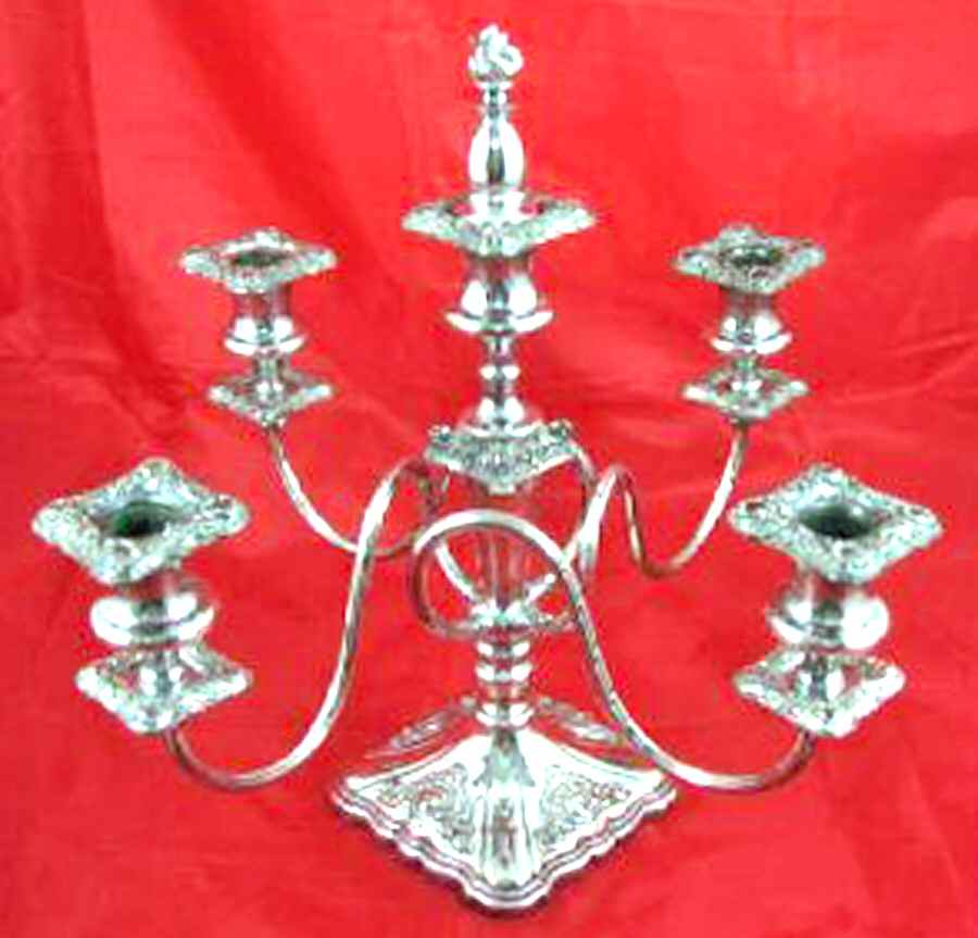 718 (Silverplate, Hollowware) Medium Plated 5-Light Candelabra by Reed & Barton-1