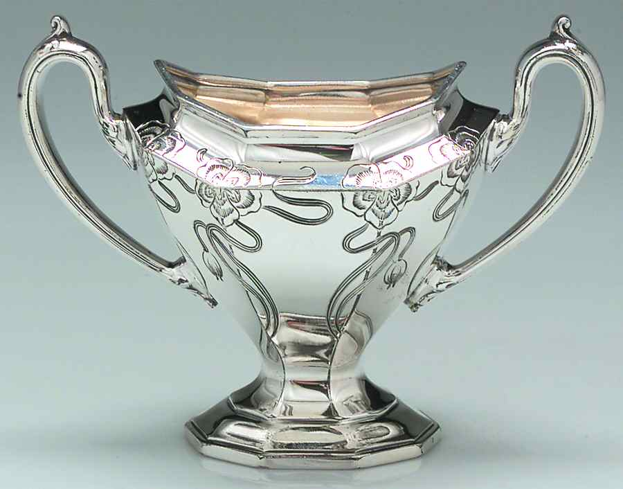 Sierra-Engraved (Silverplate, Hollowware) Silverplate Mini Open Sugar by Reed & Barton-1