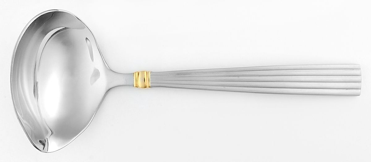 Crescendo (Matte, Gold Accent) Solid Gravy Ladle by Reed & Barton-1