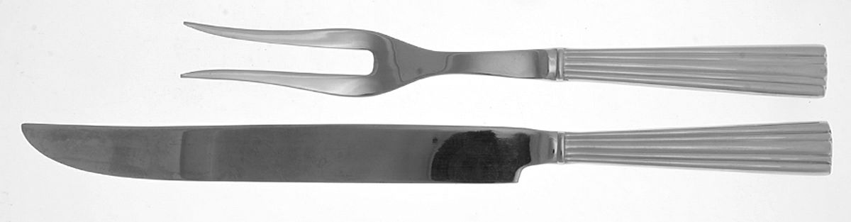 Fluted Handle (Stainless) Small Solid 2-Piece Steak Carving Set by Reed & Barton-1