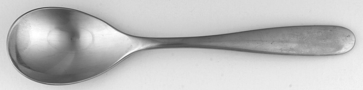 Stanton-Satin (Stainless) Place/Oval Soup Spoon by Robert Welch-1