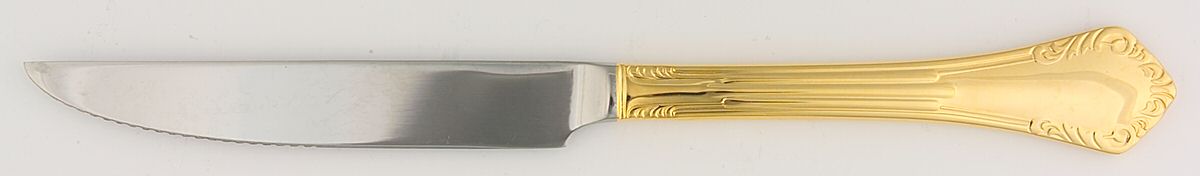 Golden Vauxhall (Gold Electroplate) Individual Solid Handle Steak Knife by Reed & Barton-1
