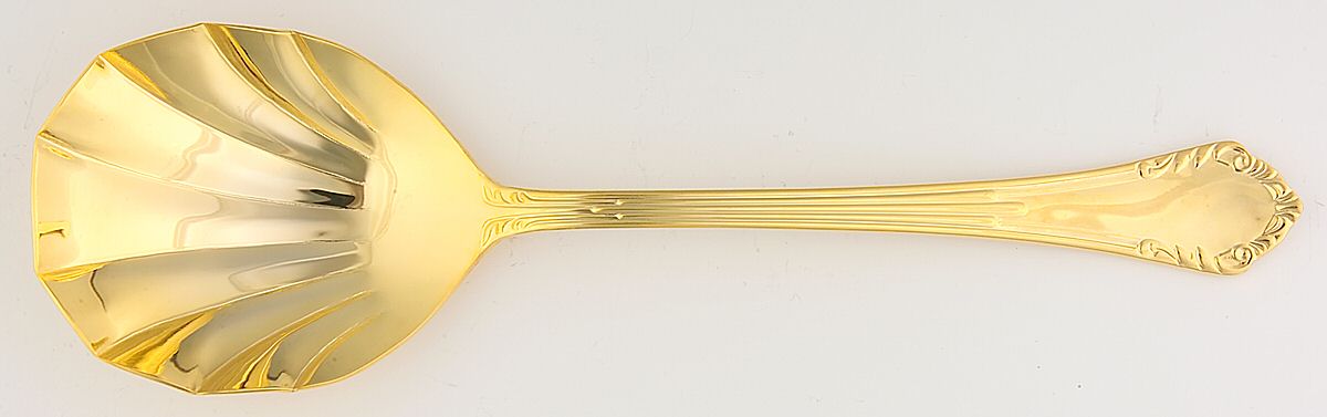 Golden Vauxhall (Gold Electroplate) Solid Shell Casserole Spoon by Reed & Barton-1