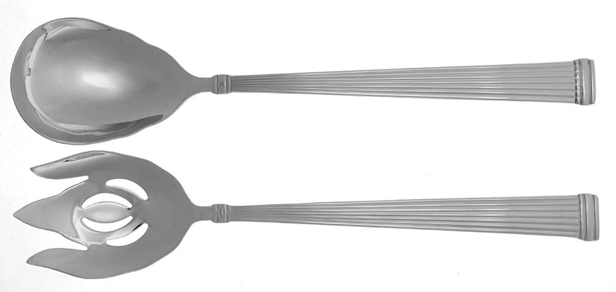 Crestwood (Stainless) Solid Oversized Serving Salad Set by Reed & Barton-1